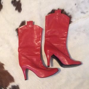 Marc Jacobs red leather boots size 38.5